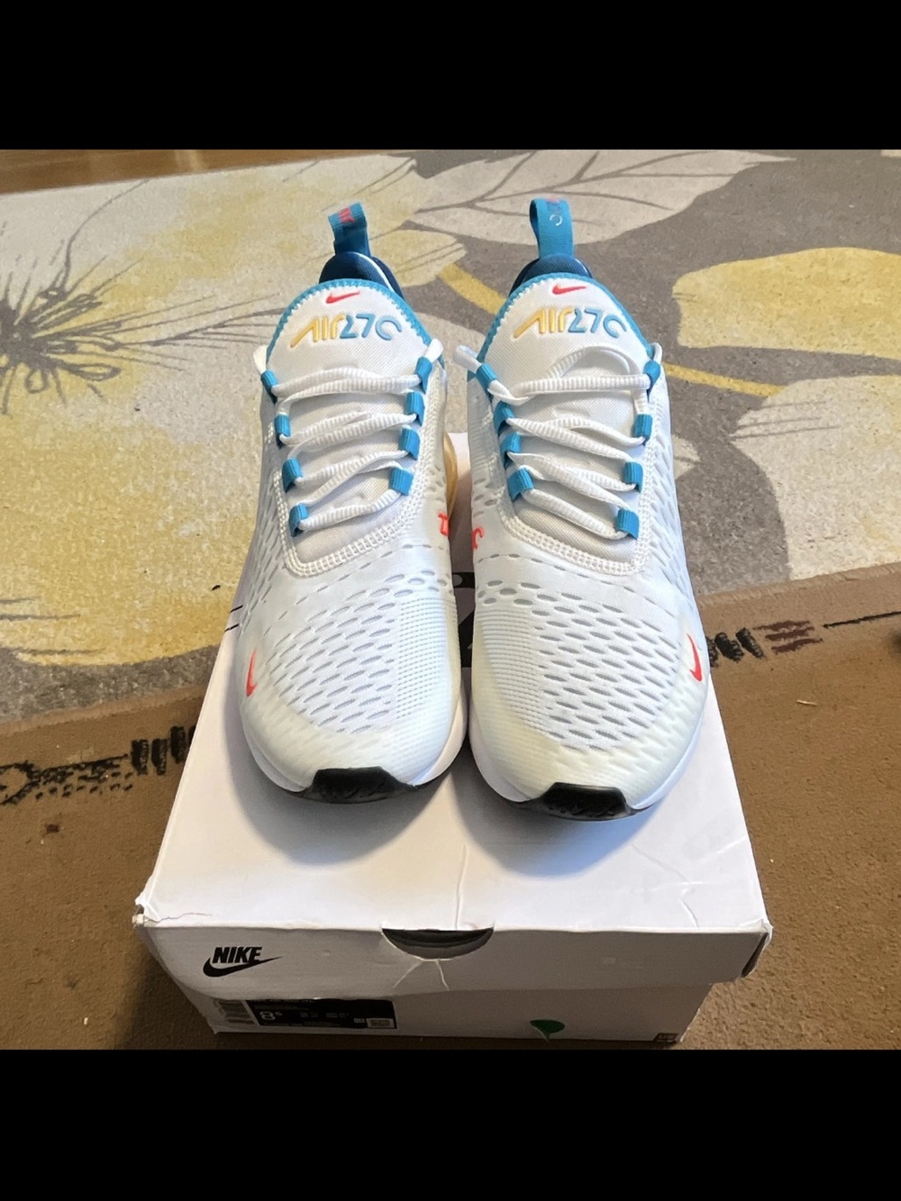 Nike Air Max 270 White Citron & Industrial Blue Sneakers